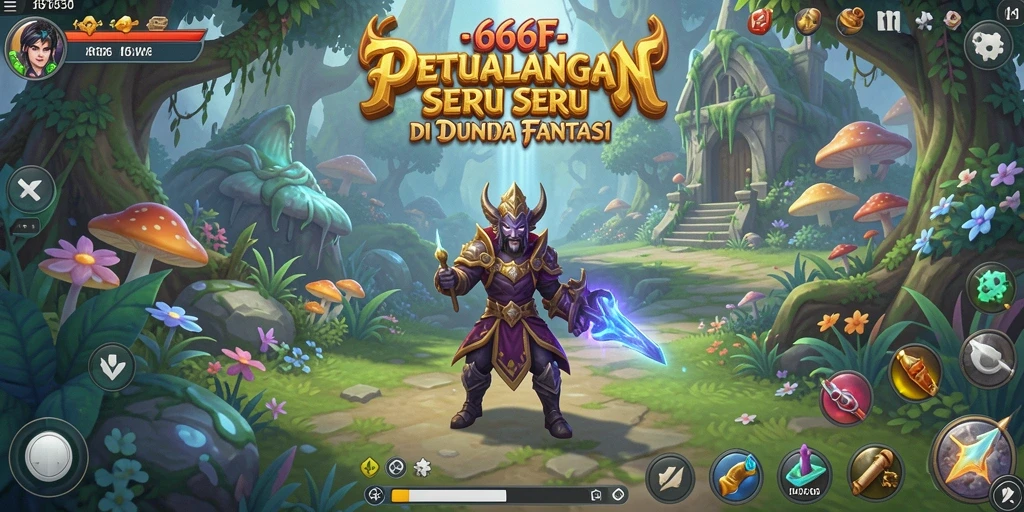 Tampilan gameplay menarik dari 666F saat mengeksplorasi dunia petualangan.