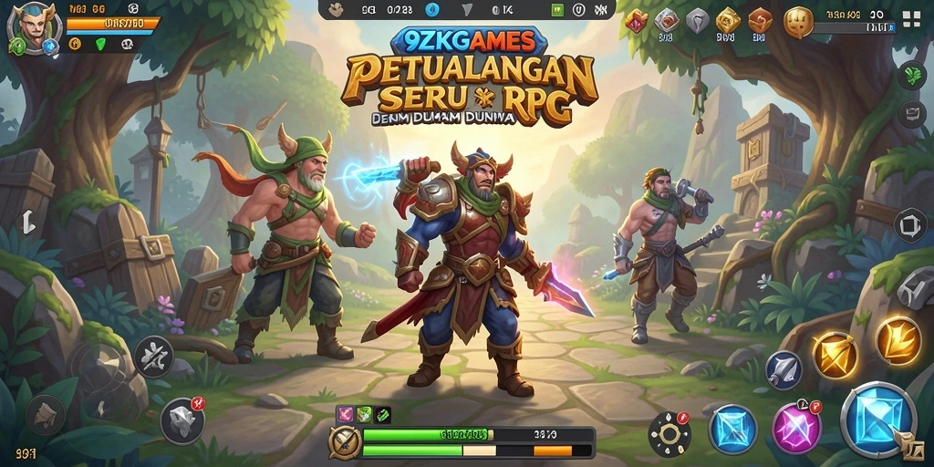 Screenshot 9ZKGAMES menampilkan aksi seru petualangan RPG.