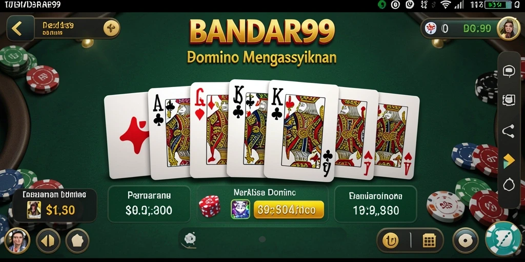 Tampilan menarik dari gameplay Domino di BANDAR99.
