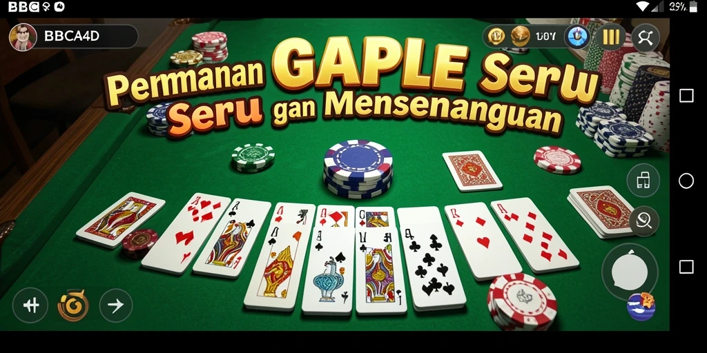 Screenshot gameplay Gaple BBCA4D yang menarik dan mengasyikkan.