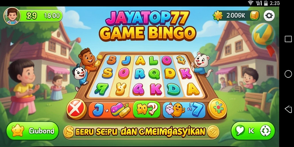 Tampilan gameplay Bingo yang mengasyikan di JAYATOP77.