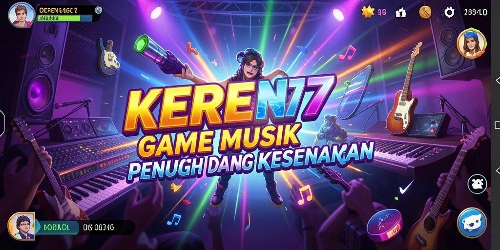 Tampilan menarik saat memainkan alat musik di KEREN77.