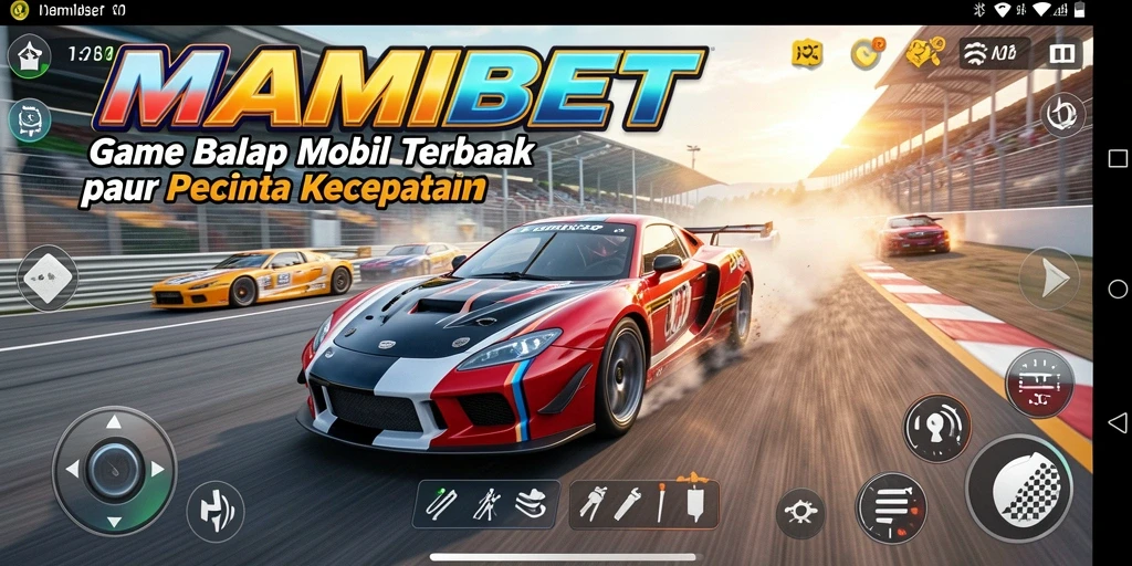 Screenshot gameplay MAMIBET menampilkan aksi balapan yang seru dan mendebarkan.