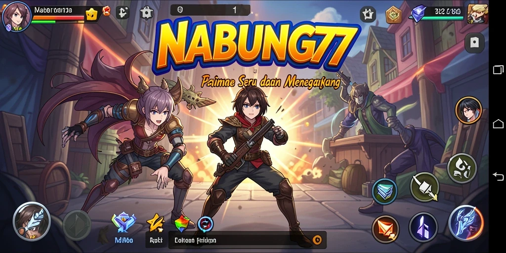 Tampilan action seru dalam gameplay NABUNG77 di dunia Anime.