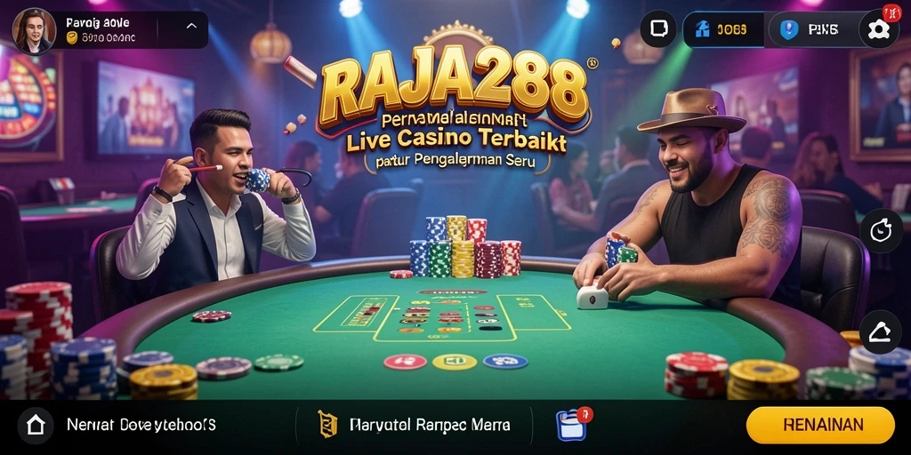 Tampilan gameplay Live Casino yang seru dan interaktif di RAJA288.