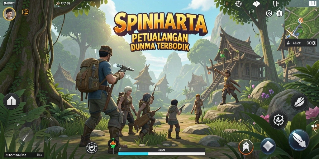 Screenshot gameplay SPINHARTA menampilkan eksplorasi dunia terbuka yang menakjubkan.
